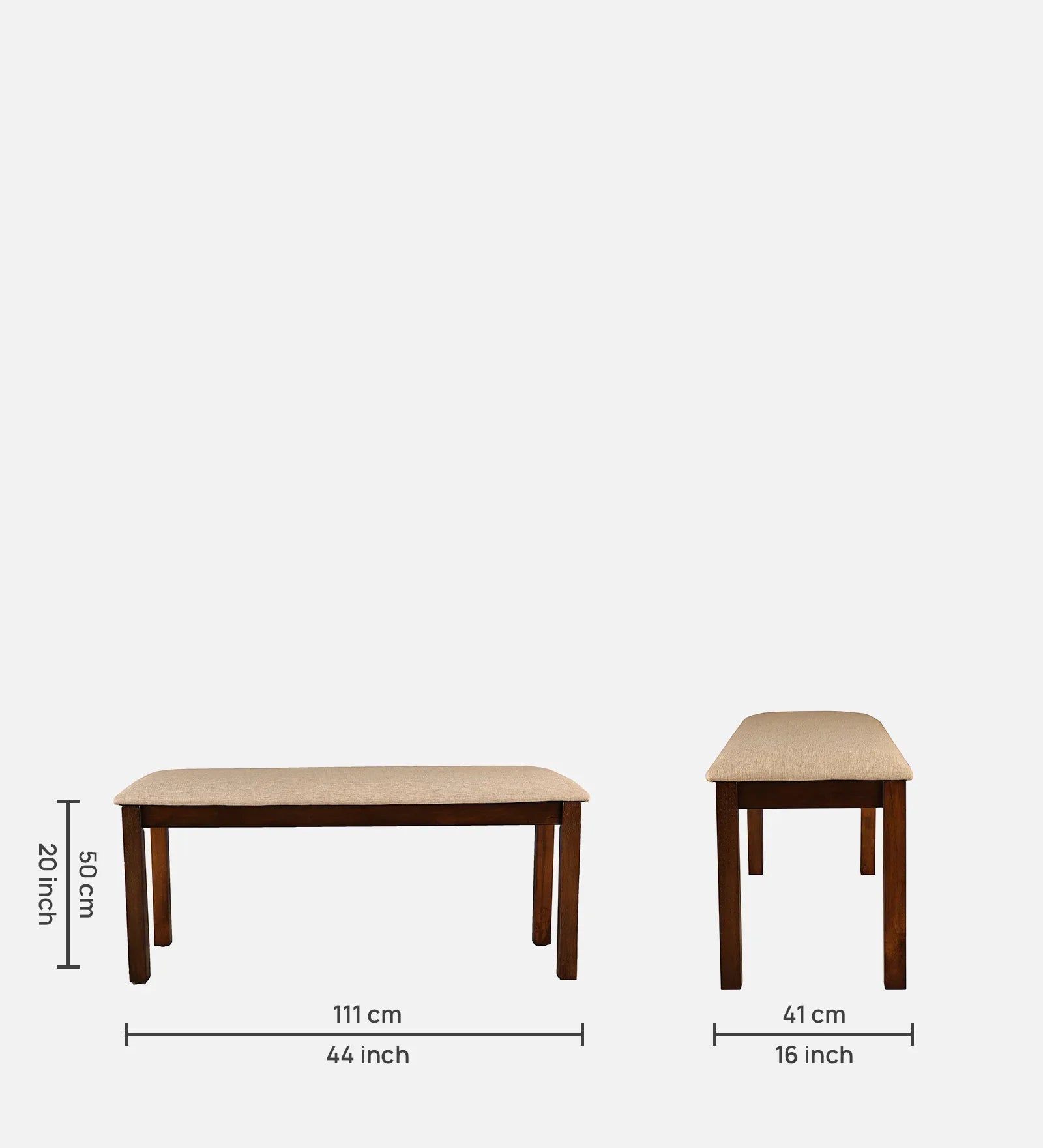 Shore Rubber Wood Dining Bench in Rio Brown Colour - HomeTown