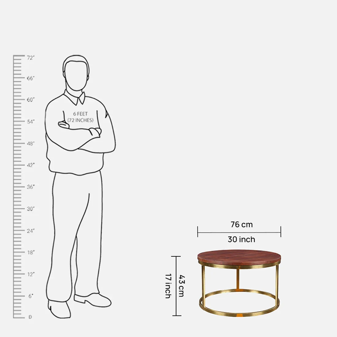 Castile Marble Center Table in White & Gold Colour - HomeTown