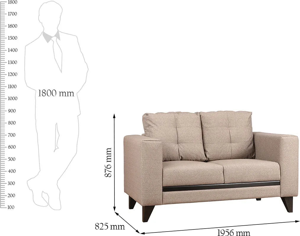 Garcia Fabric Two Seater Sofa - HomeTown