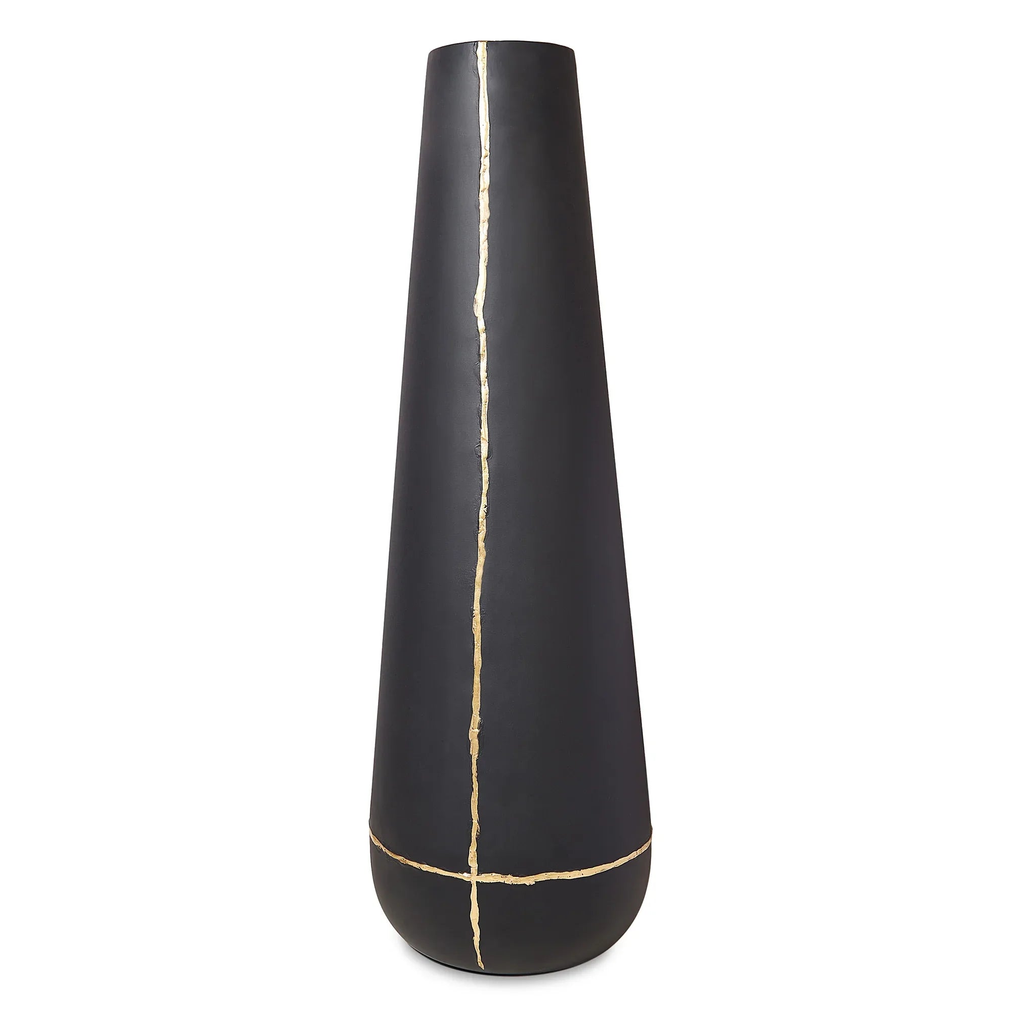 Mezzo Metal Vases 76 cm in Black Colour - HomeTown