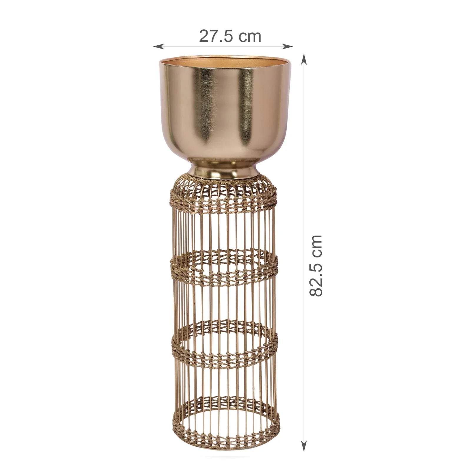 Cosmos Metal Planter 82 cm in Gold Colour - HomeTown