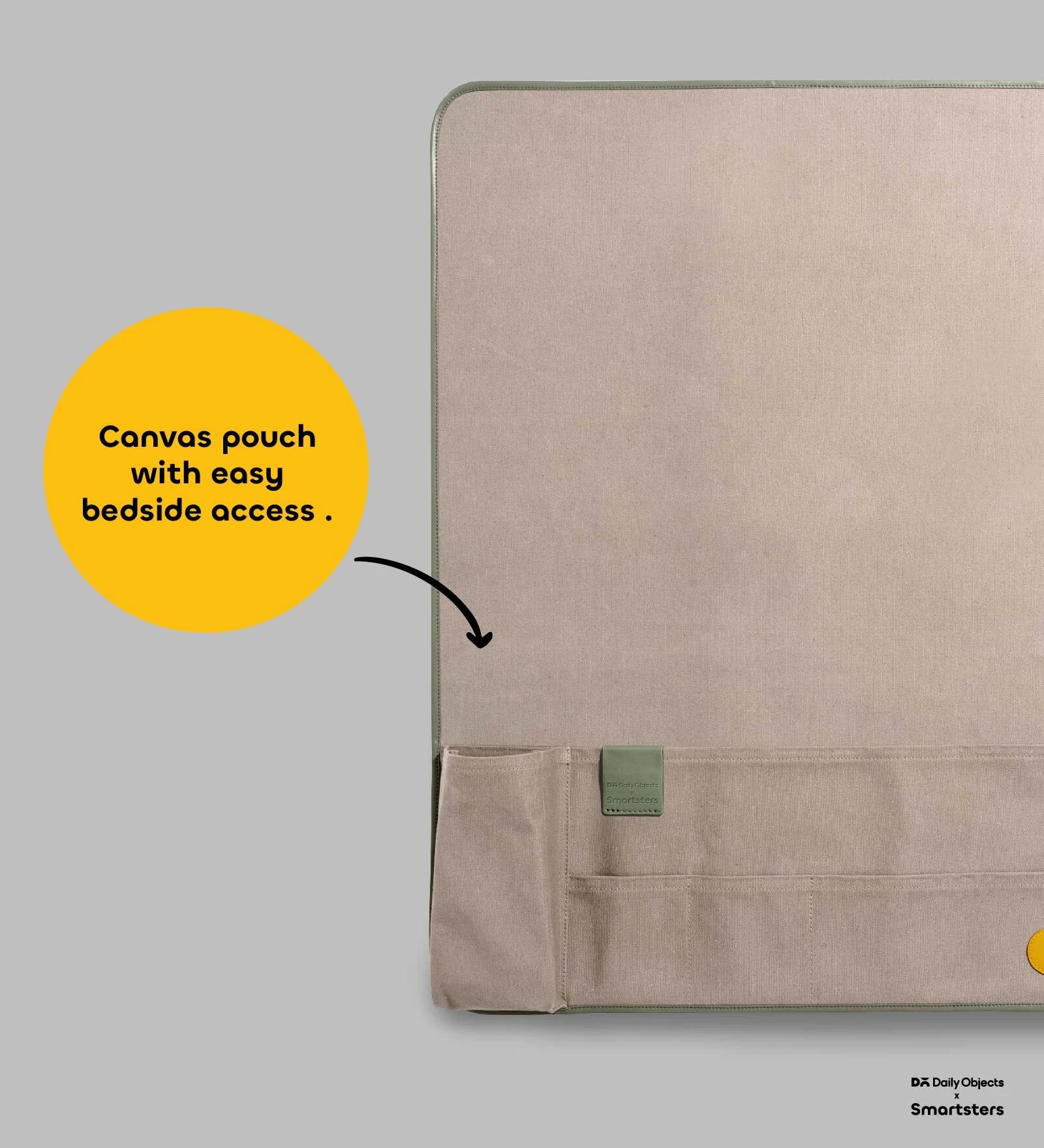 Beige Kangaroo Canvas Bed Pocket