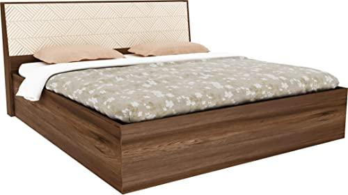 Saville Queen Size Bed with Box Storage in Dark Vogue Colour - HomeTown