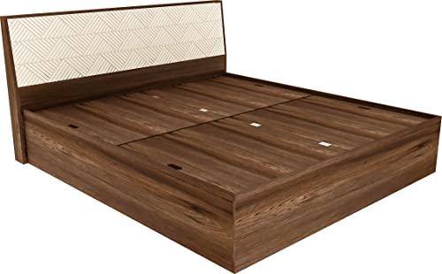 Saville Queen Size Bed with Box Storage in Dark Vogue Colour - HomeTown