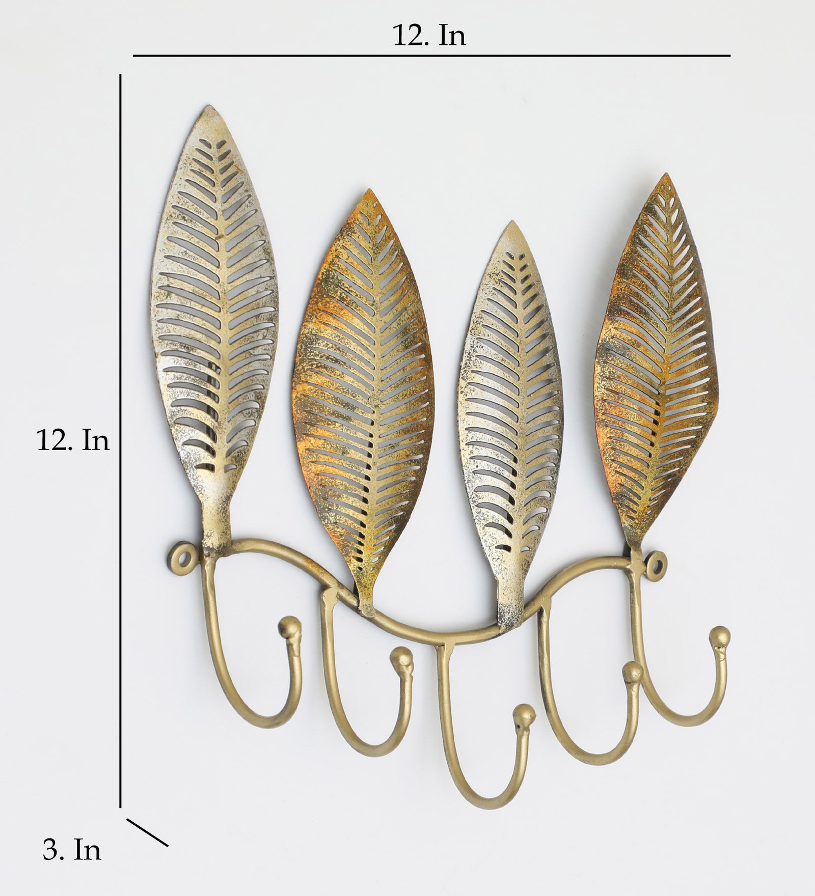 Vedas Four Ginko Decorative metal Wall Hooks