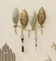 Vedas 4 Ginkgo Decorative Metal Wall Hooks - Stylish Home Organizer