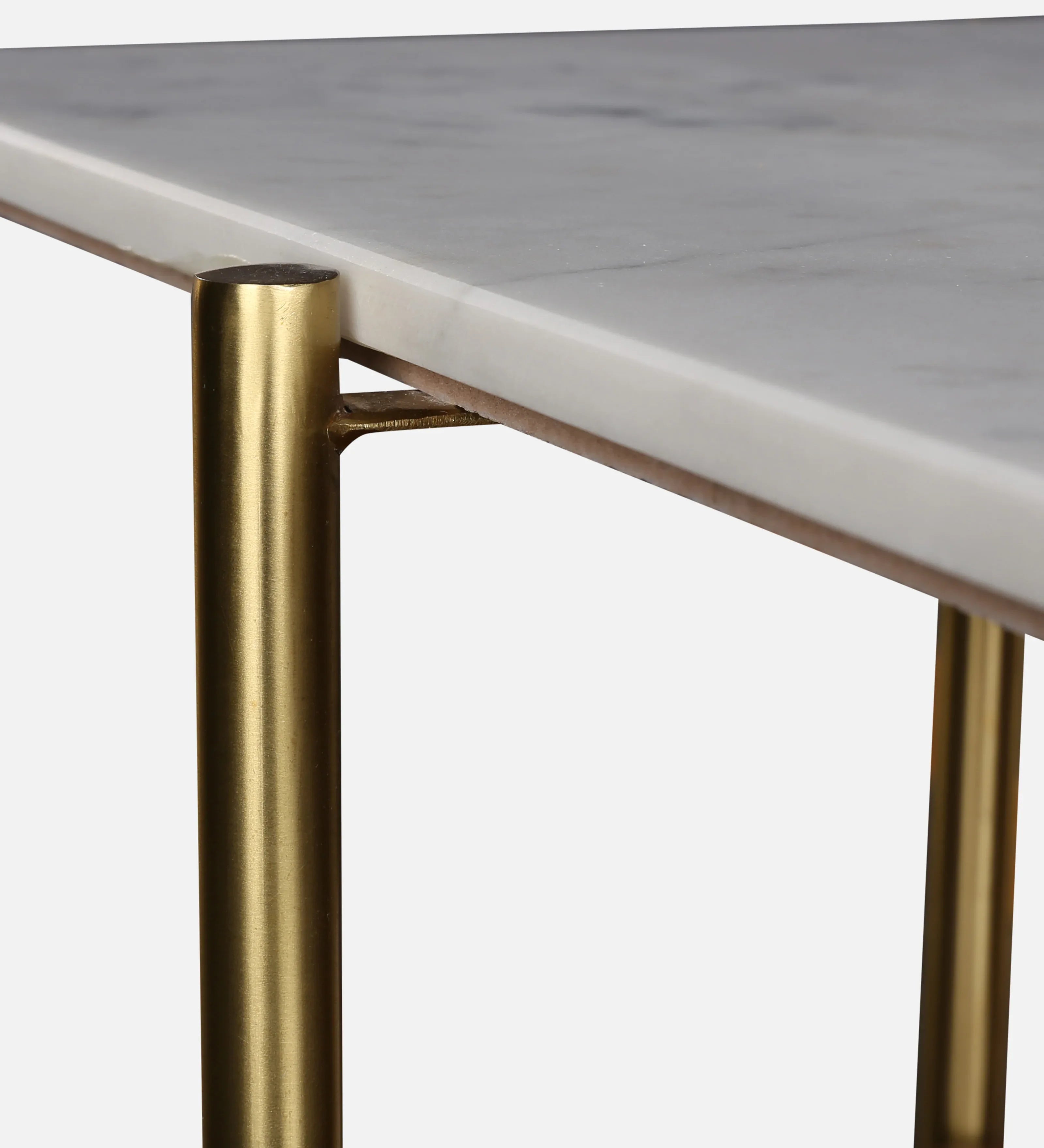 Volakas Metal Center Table in White and Walnut Colour - HomeTown