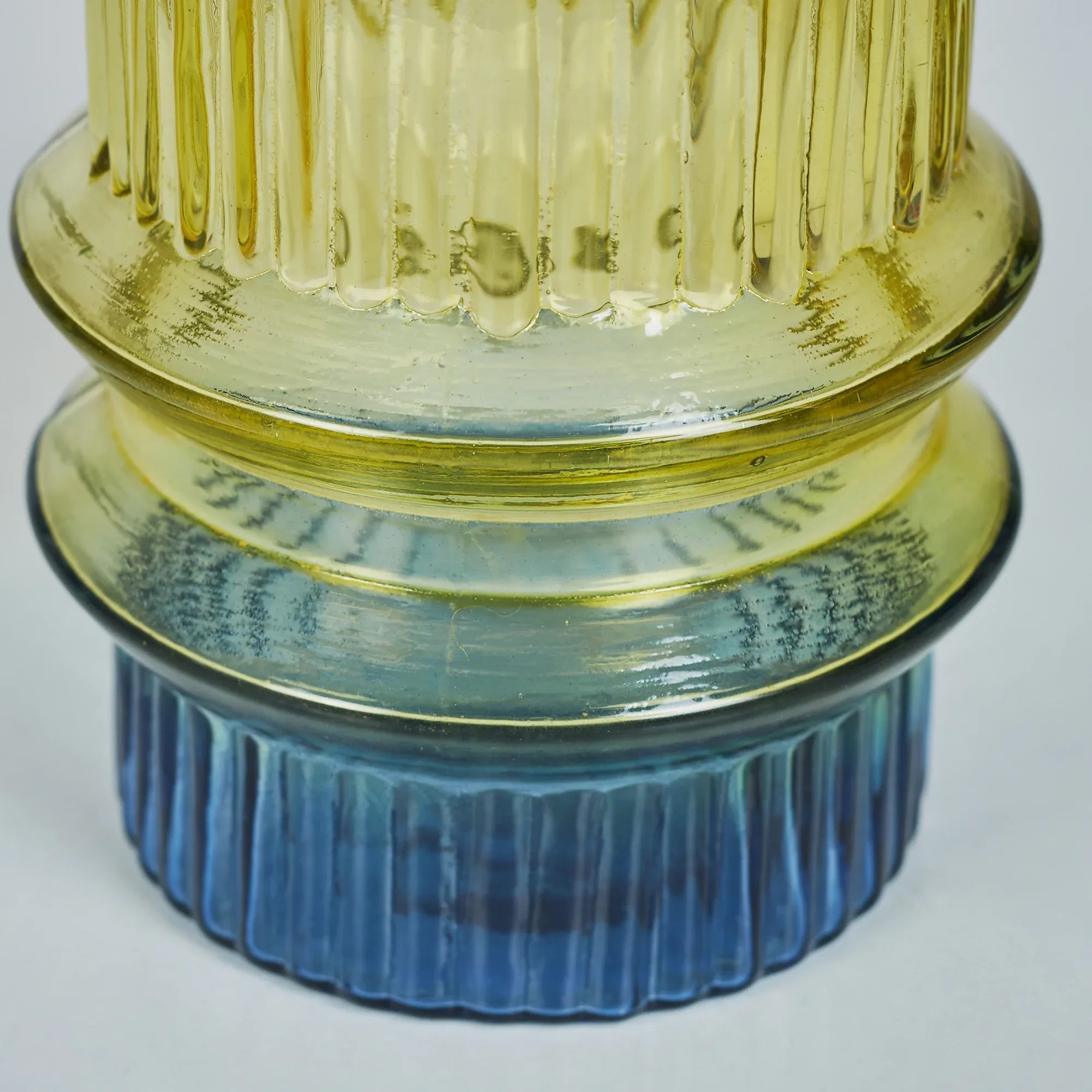 Phiona Glass Fluted Handcrafted Small Vase 18 Cm in Multi Colour - HomeTown