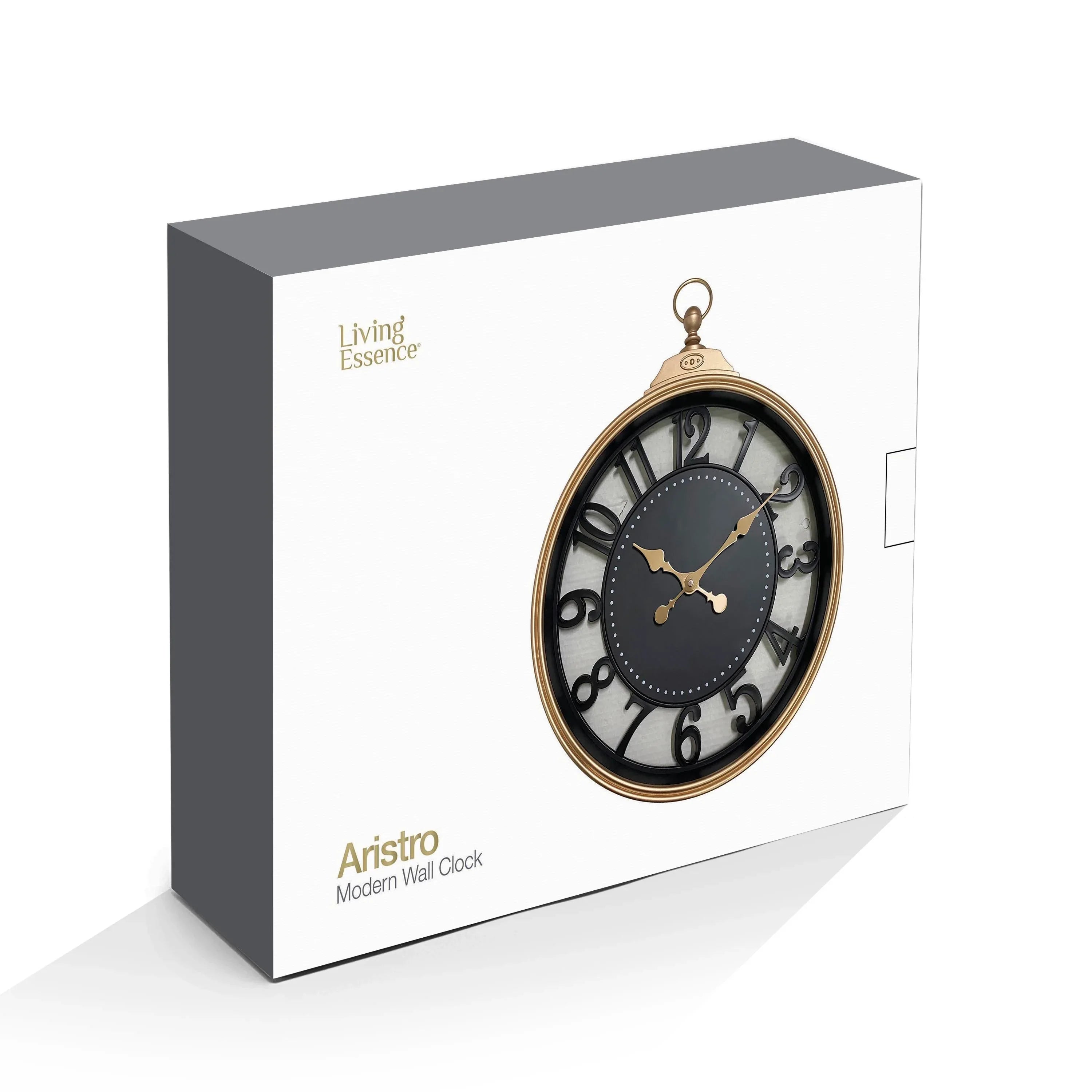 Aristo Classic Wall Clock, Diameter 50cm in Rose Gold and Black Colour - HomeTown