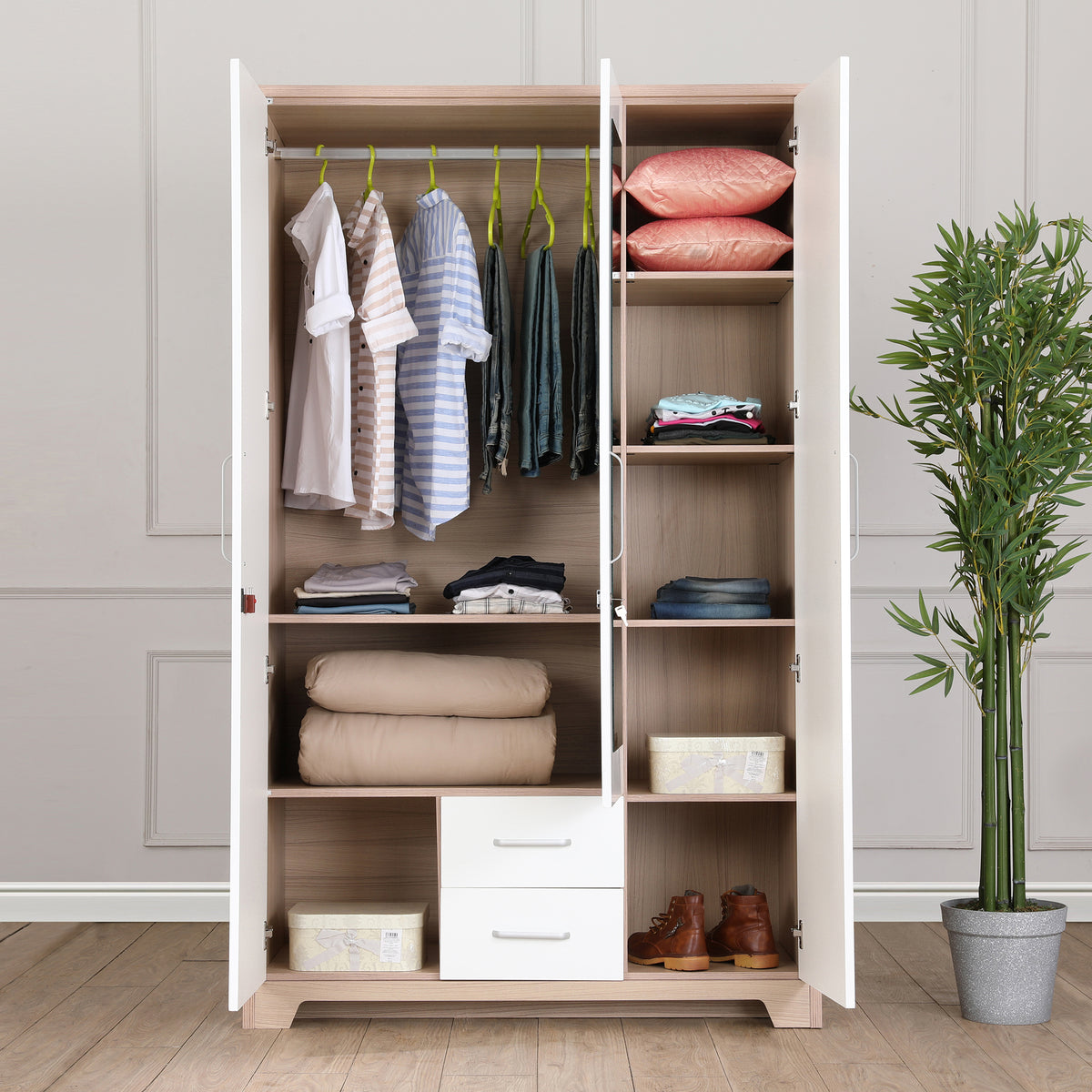 Ambra  Three Door Wardrobe in Oak Colour