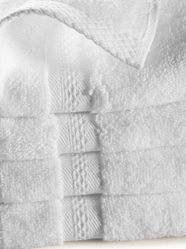 Paradiso Cotton Set Of 4 Face Towel 30X30 Cm 500 Gsm in White Colour dimensions