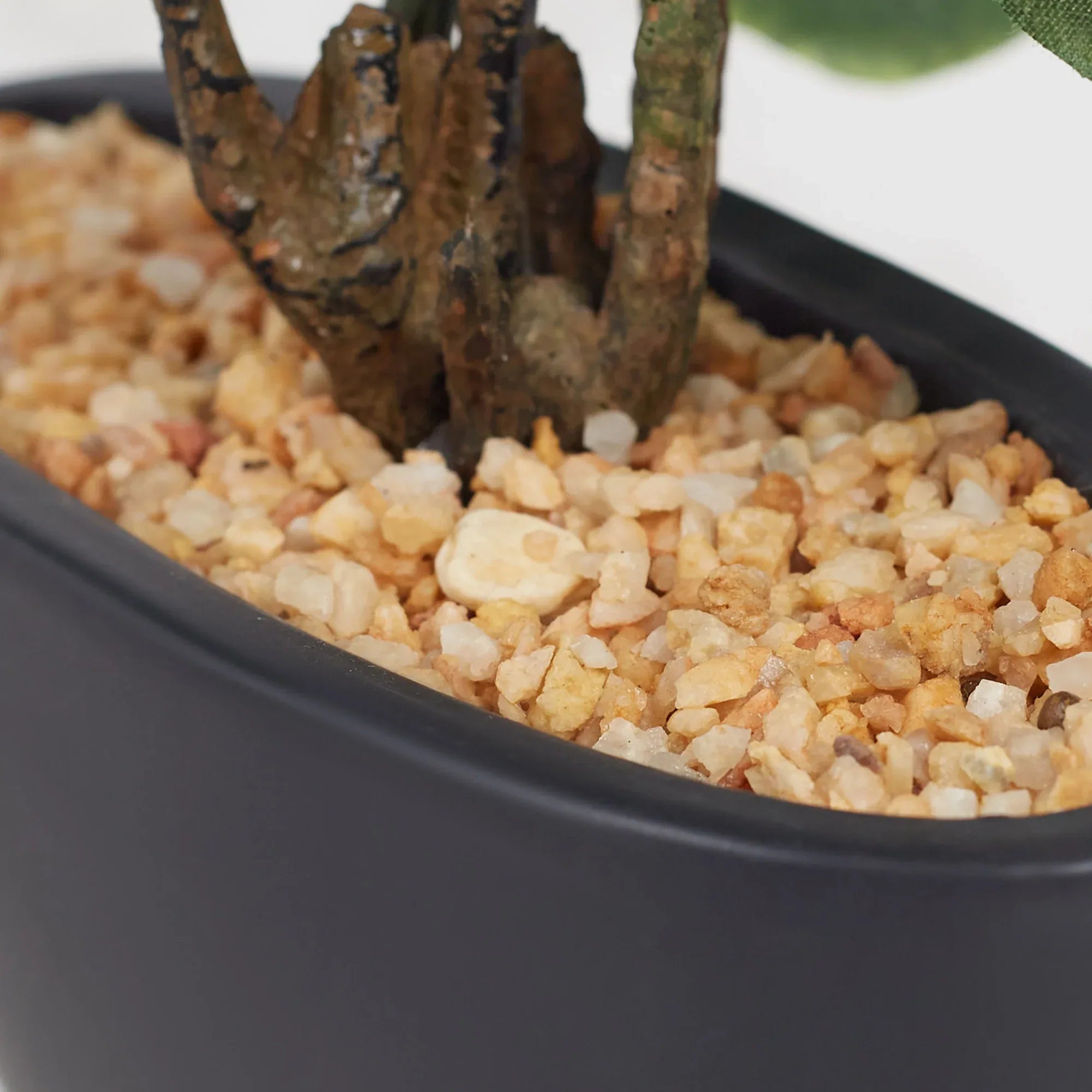 Ilana Faux Fiddle Ceramic Potted Plant 29 Cm in Green Colour - HomeTown