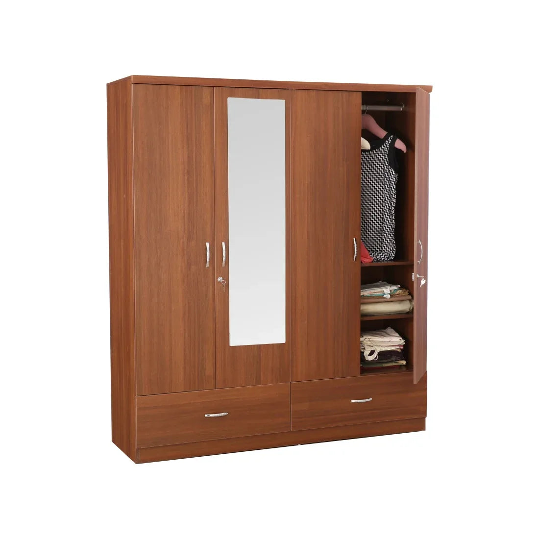 Ultima 4 door wardrobe in Walnut Finish - HomeTown