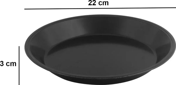 Carbon Steel Round Cake Pan 22 Cm in Black Colour by Bergner dimensions