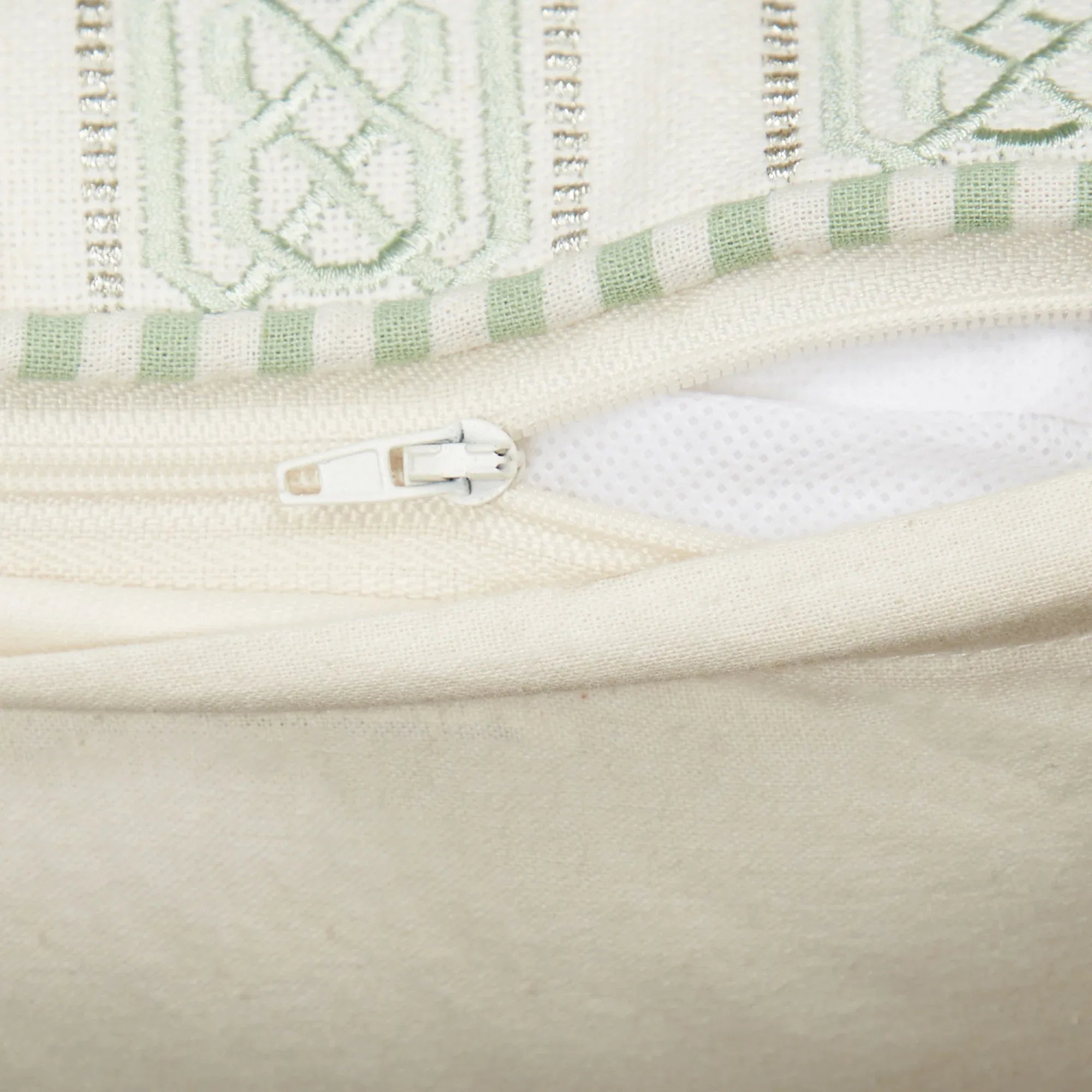 Indian Botanical Cotton Cushion Cover 30x30 cm in Sage Border Print - HomeTown