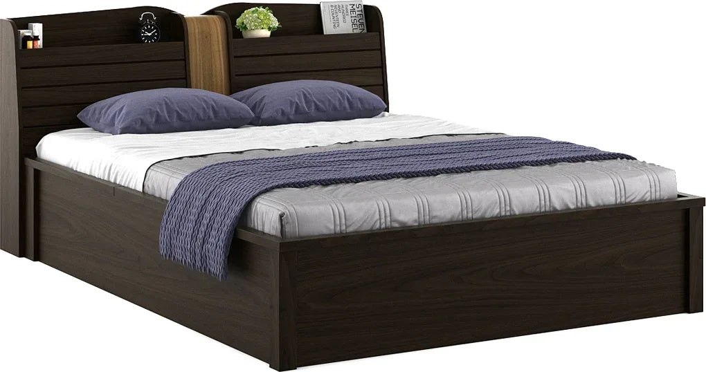 Magnum Engineered Wood Bed with Storage in Urban Walnut Colour - HomeTown