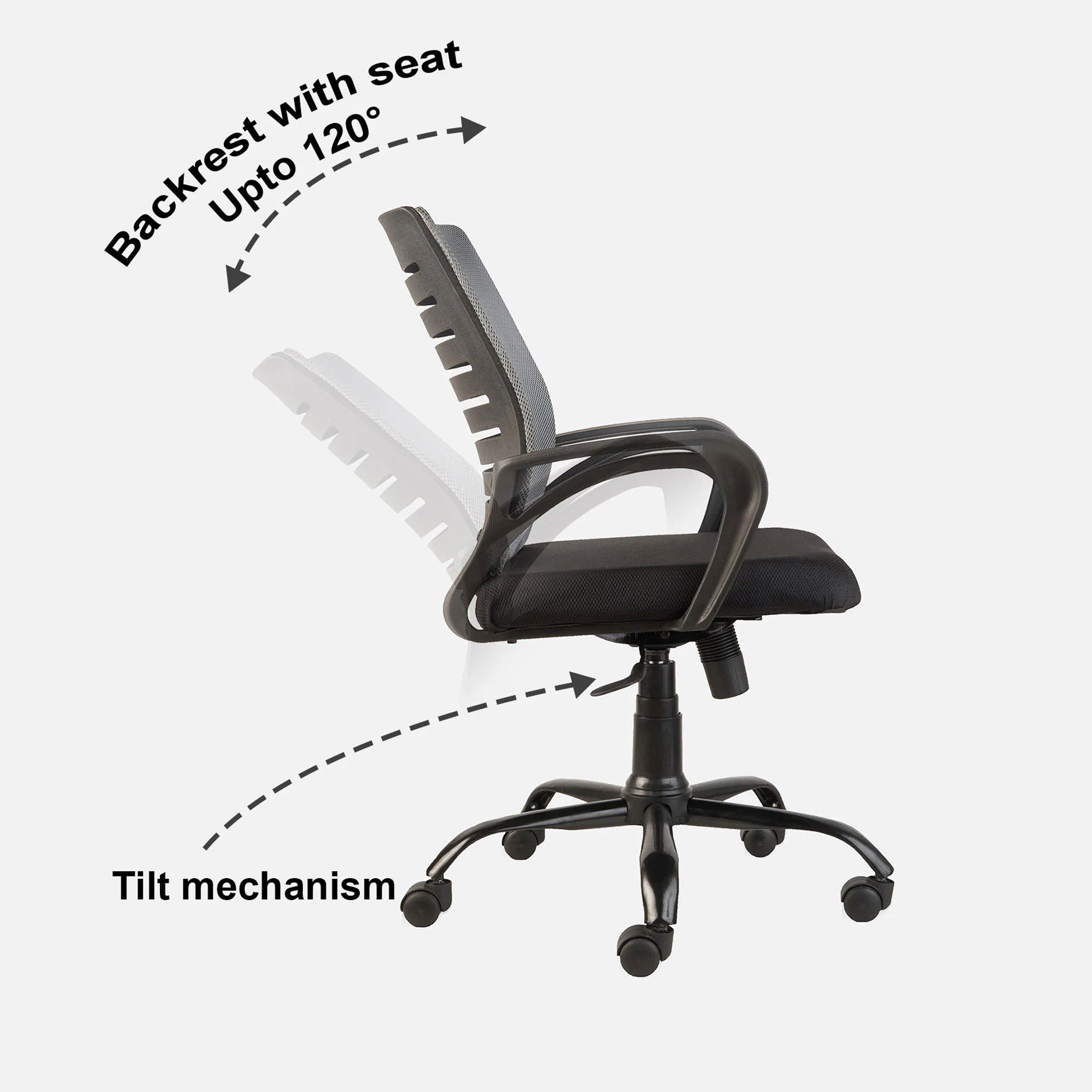 Flexseat Office Chair Grey & Black