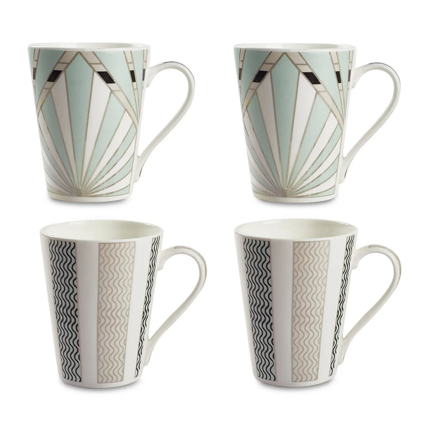 Sapphire Bone China Coffee Mug Set of 4 in Blue Colour dimensions