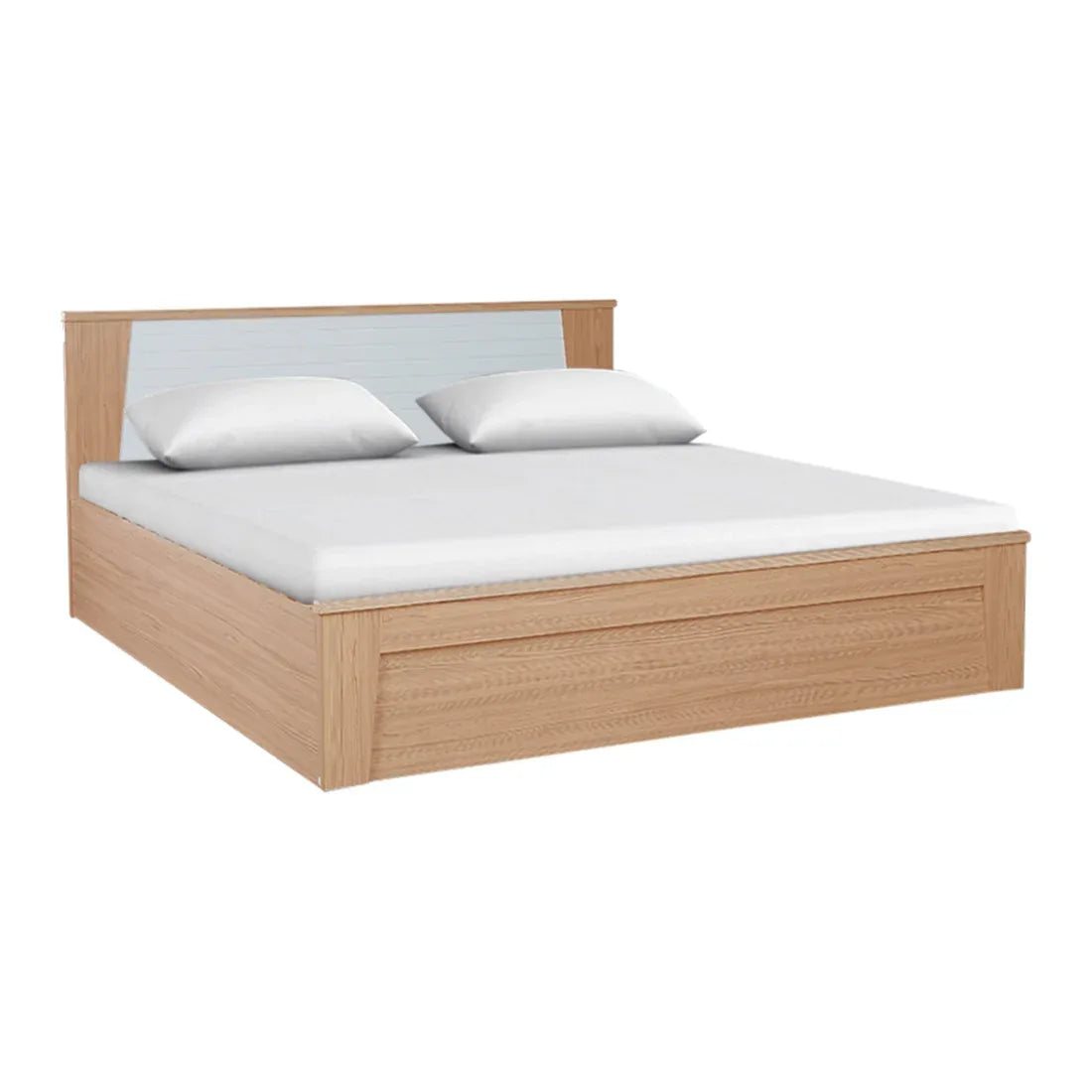 Ambra Queen Bed with Hydraulic Storage in Oak Colour - HomeTown