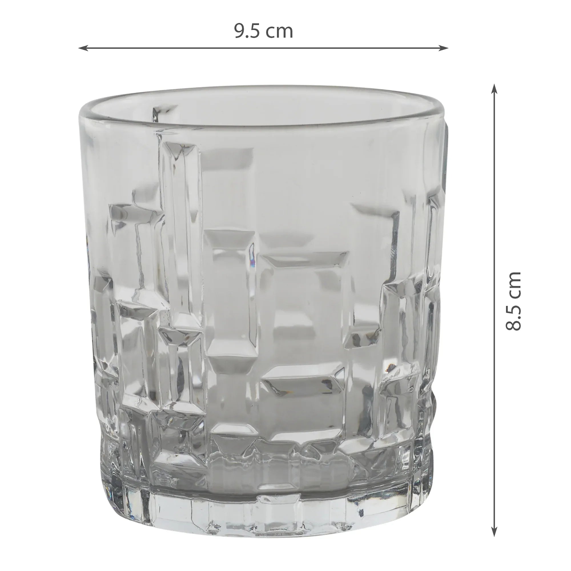 Cairo Glass Whisky Glass Set of 6 in Transparent Colour - HomeTown