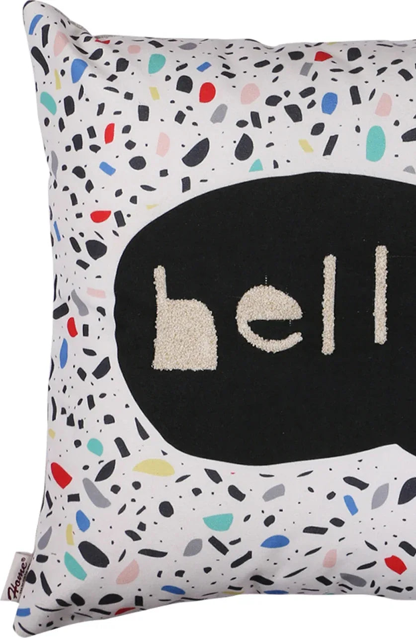 Digital Print Hello Cushion Cover 40X40 Cm In Multi Colour By Sivya - HomeTown