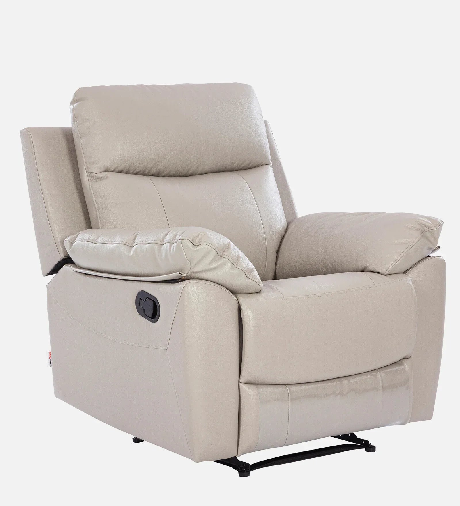 Quantum Half Leather Single Seater Recliner in Light Grey Colour - HomeTown