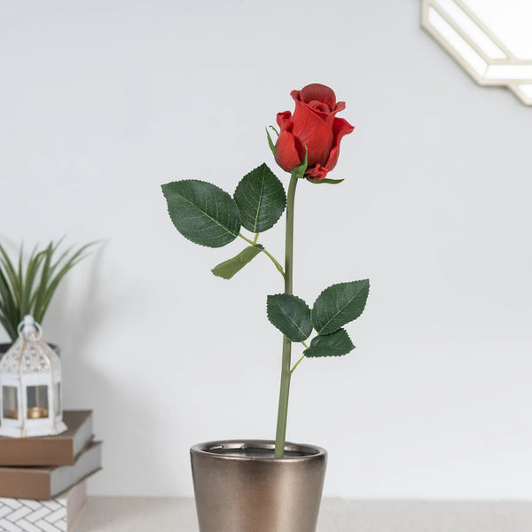 Elora  Red Rose Faux Flower 41 Cm in Red Colour dimensions