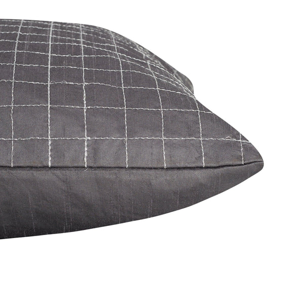 Modern Pleated Set Of 2 Cushion Cover 40x40 Cm in Charcoal Colour dimensions