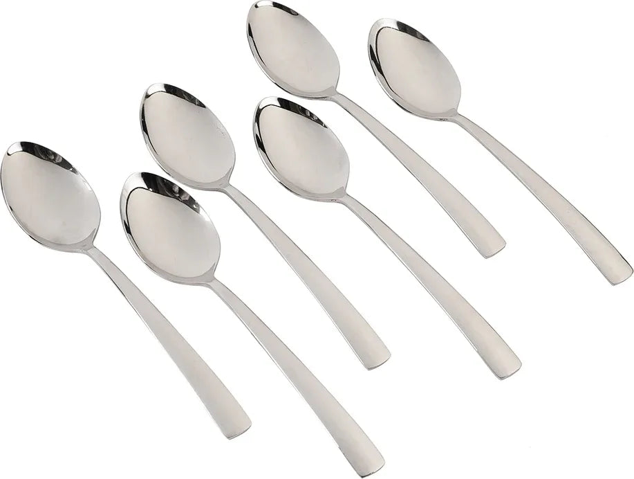 FNS Solo Desert Steel Spoon Set of 6 in Silver Colour - HomeTown