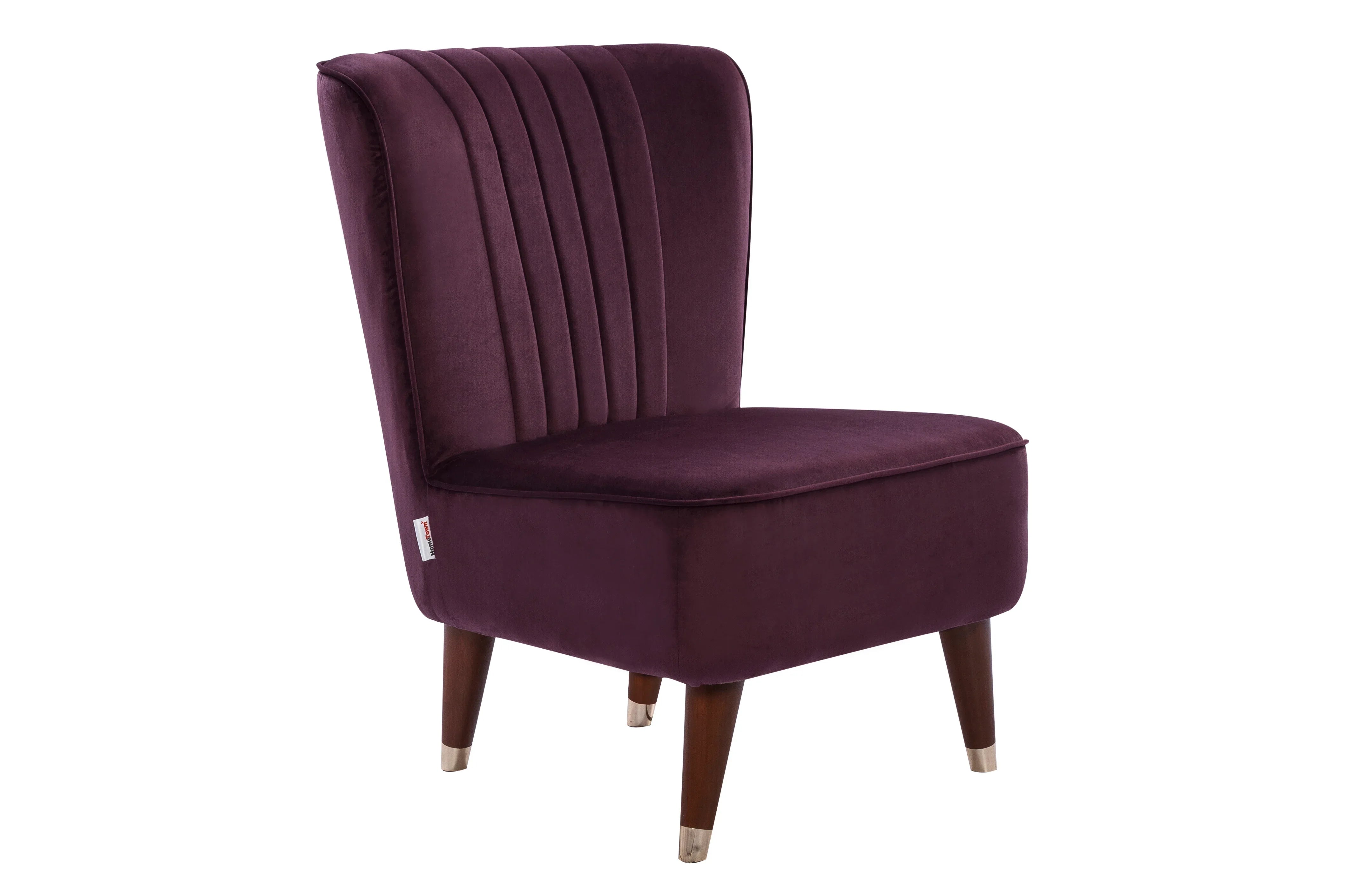 Jane Velvet Accent Chair in Wine Colour - HomeTown