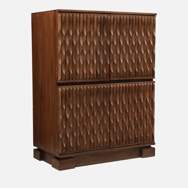 Isak Solidwood Bar Unit in Walnut Colour dimensions