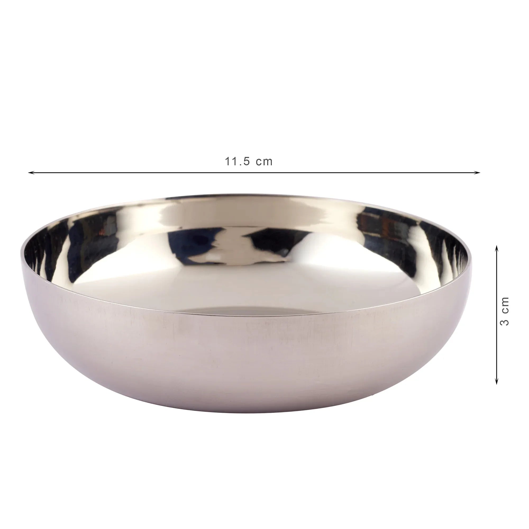 Glisto Stainless Steel Pudding/Dessert Bowl Set of 4 in Silver Colour - HomeTown