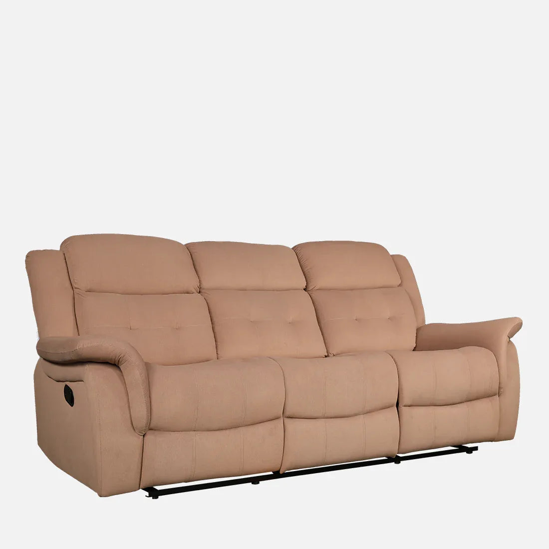 Attila Fabric Three Seater Recliner in Brown Colour - HomeTown