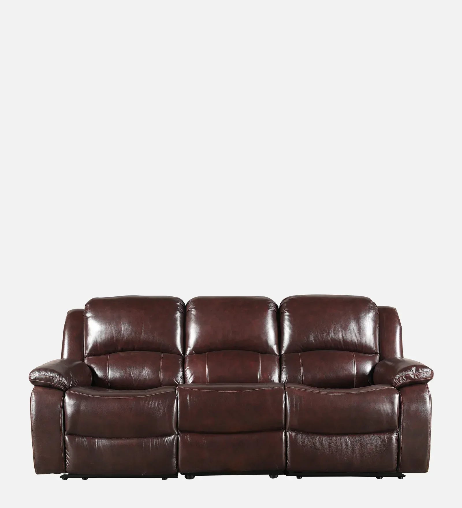 Rhine Half Leather Electric Recliner In Brown Colour - HomeTown