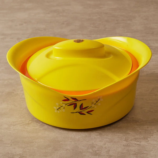 Fiesta Plastic and Stainless Steel Duo Double-Wall Insulated Casserole Set Of 2 in Yellow Colour dimensions