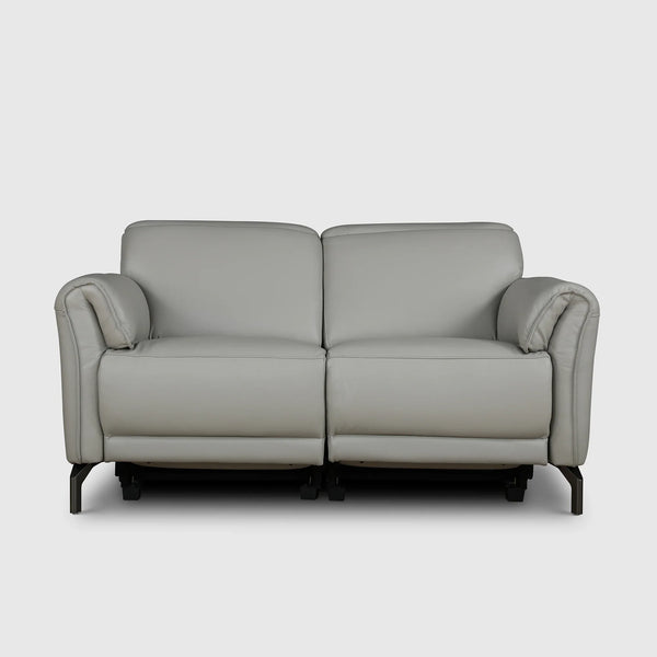 Emilia Half Leather Electric Recliner | 2 Seater | Light Grey dimensions