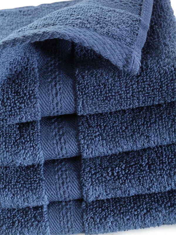 Paradiso Cotton Set Of 4 Face Towel in Navy Colour dimensions