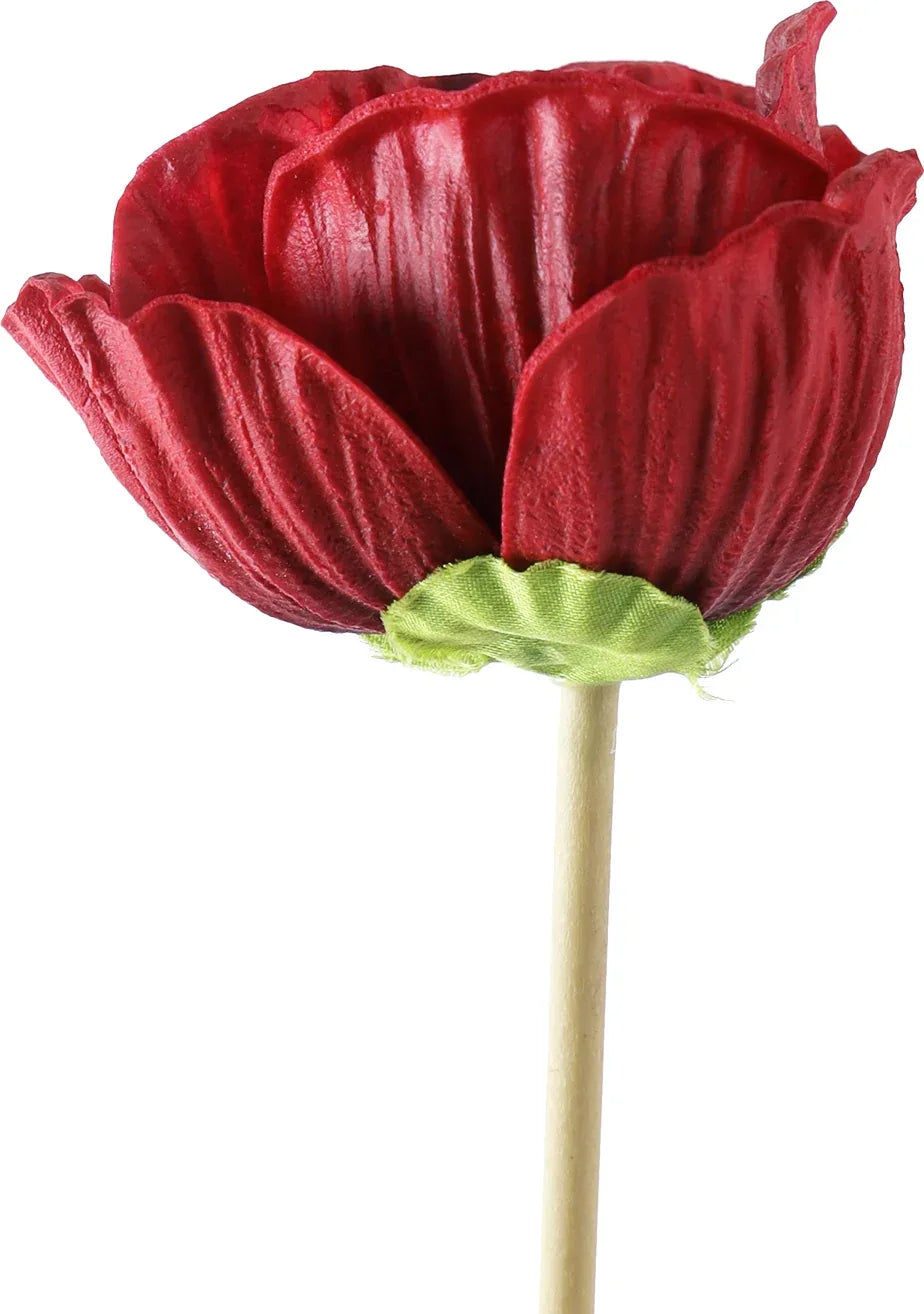 Elora Single Red Poppy Polyester Artificial Flower 48cm in Red Colour - HomeTown