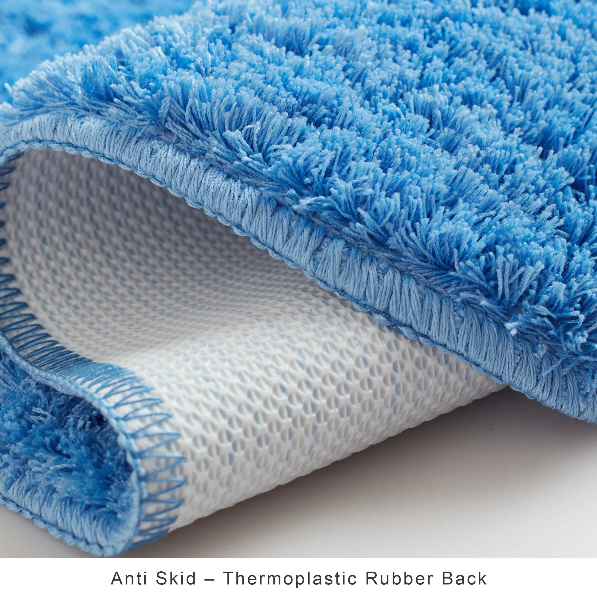 Emilia Micro Fiber Anti Skid Bath Mat 44x66 Cm in Blue Colour - HomeTown