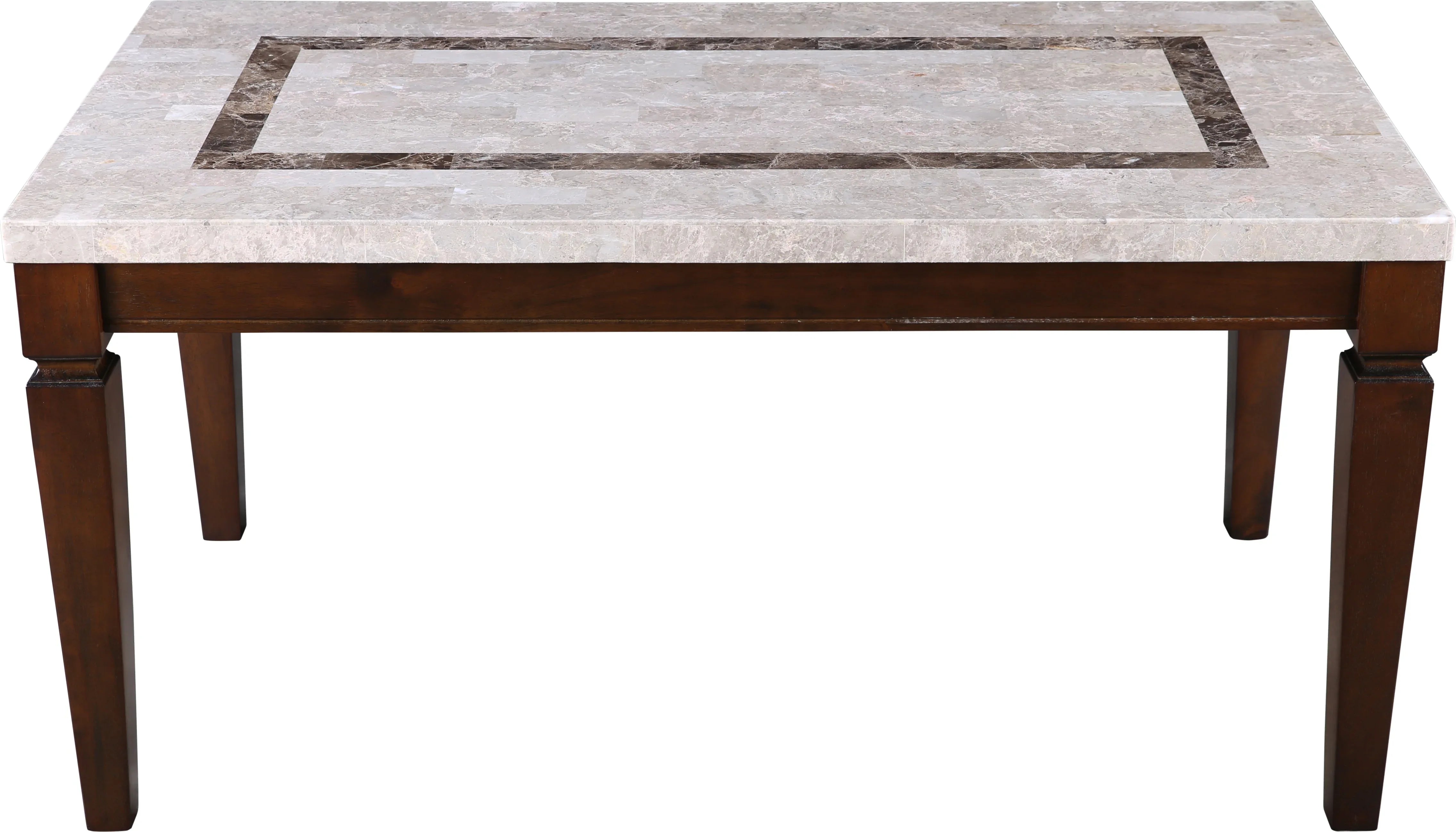 Bliss Marble Top 6 Seater Dining Table with Inlay in Beige Colour - HomeTown