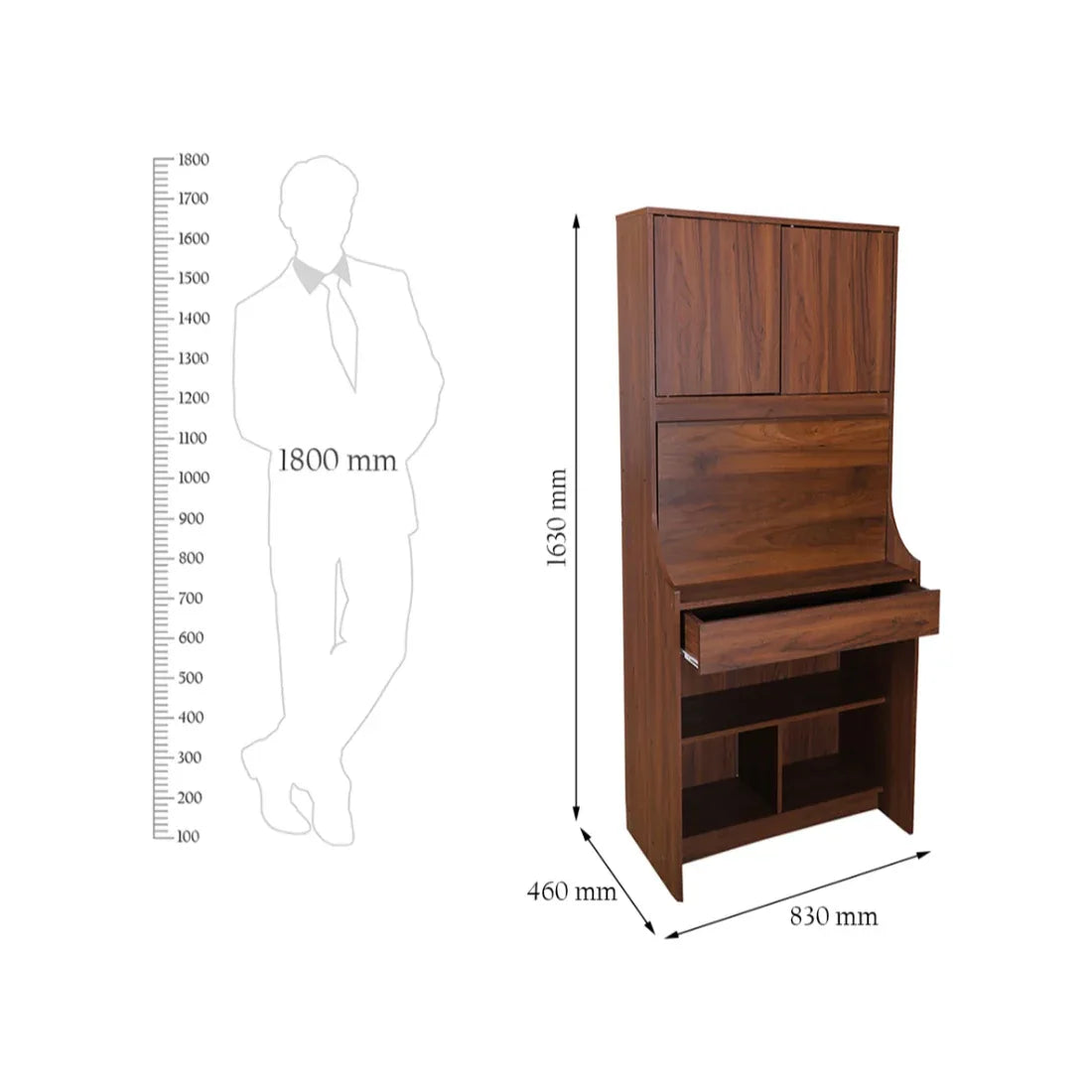 Flicker Study Table in Wenge Colour - HomeTown