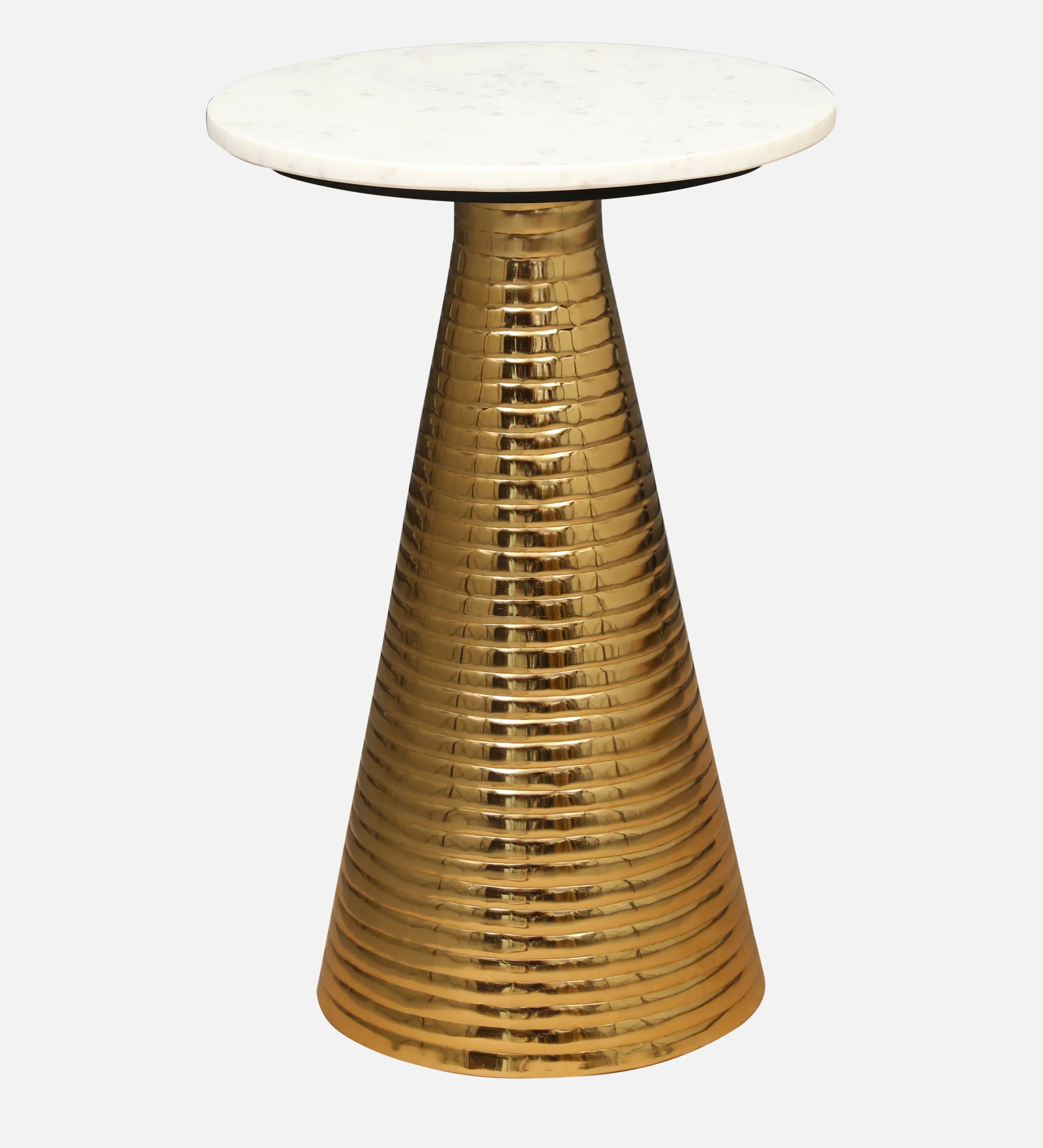 Athens Metal Side Table in Gold & White Colour - HomeTown