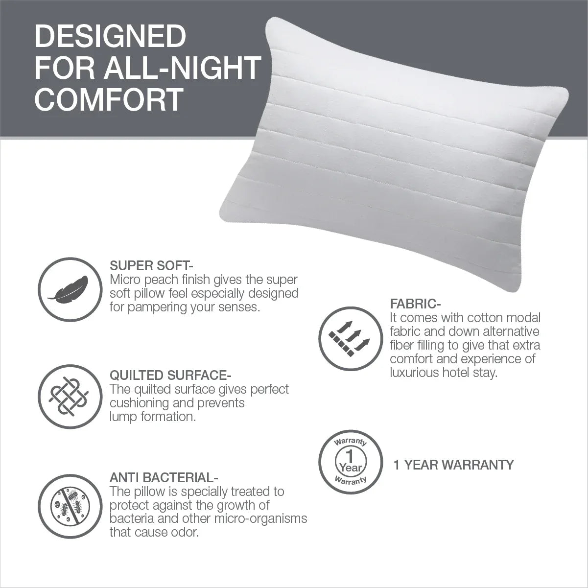 Luxuria Pillow 46X68 Cm in White Colour by Living Essence - HomeTown