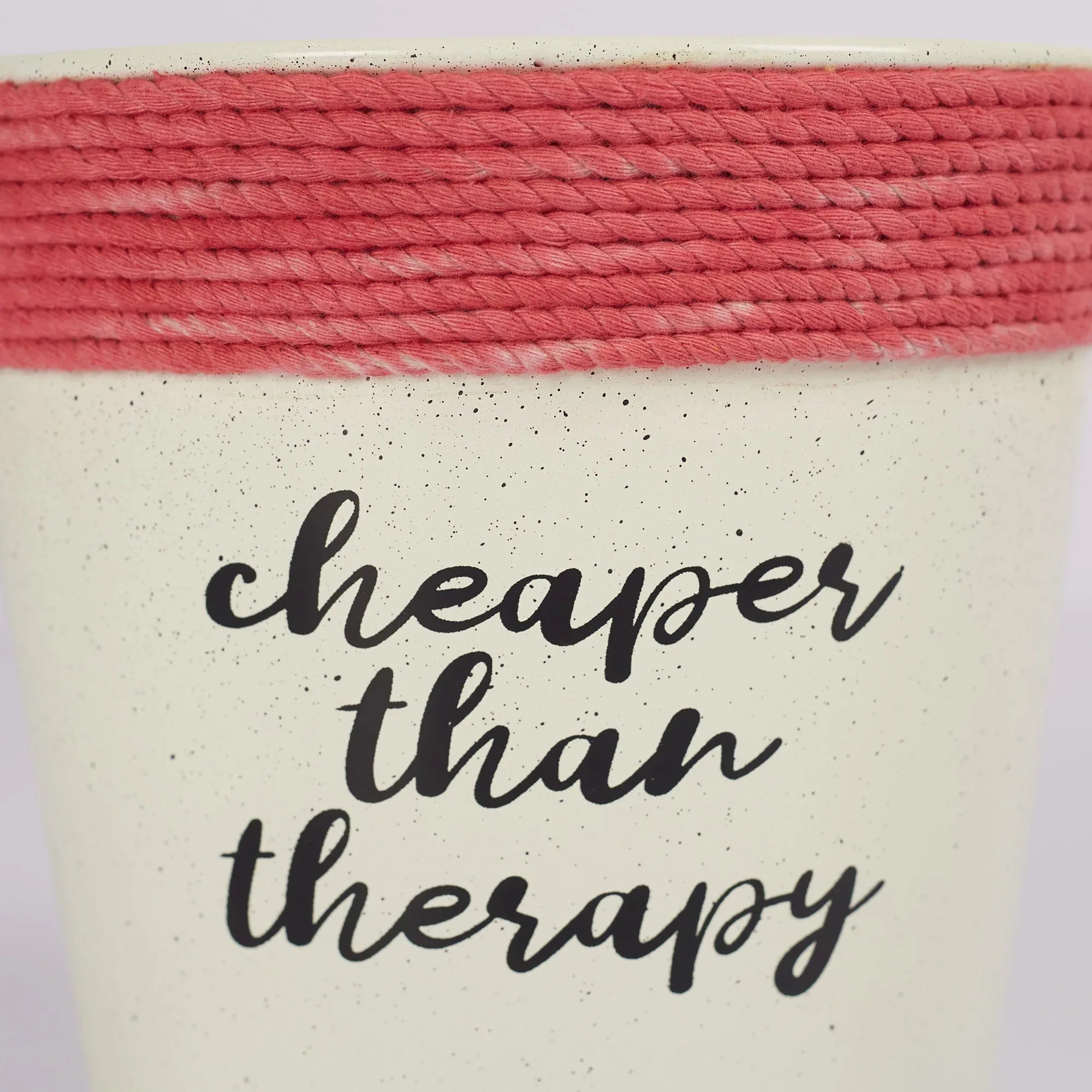 Pep Pop Metal Funky Quote Planter 14Cm in Off White & Fuchsia Colour - HomeTown