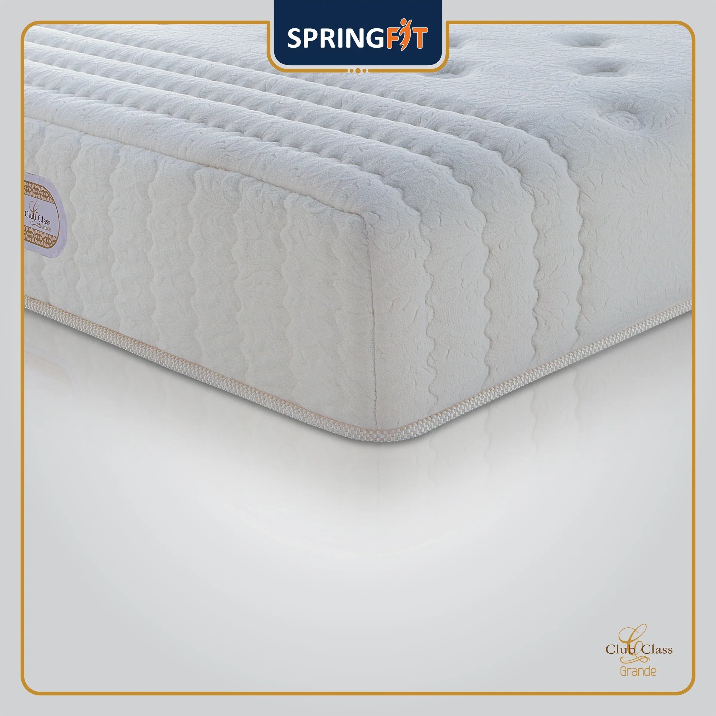Club Class Grande Pocket Spring Single Mattress 78x36x8 Inch in White Colour - HomeTown