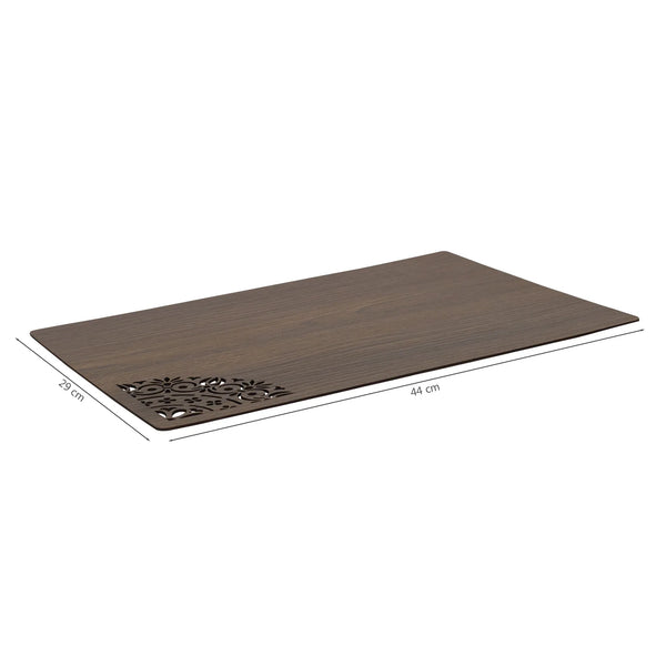 Reversible Dark Wenge Engineered Wood Placemat Set Of 2 in Multi Colour dimensions