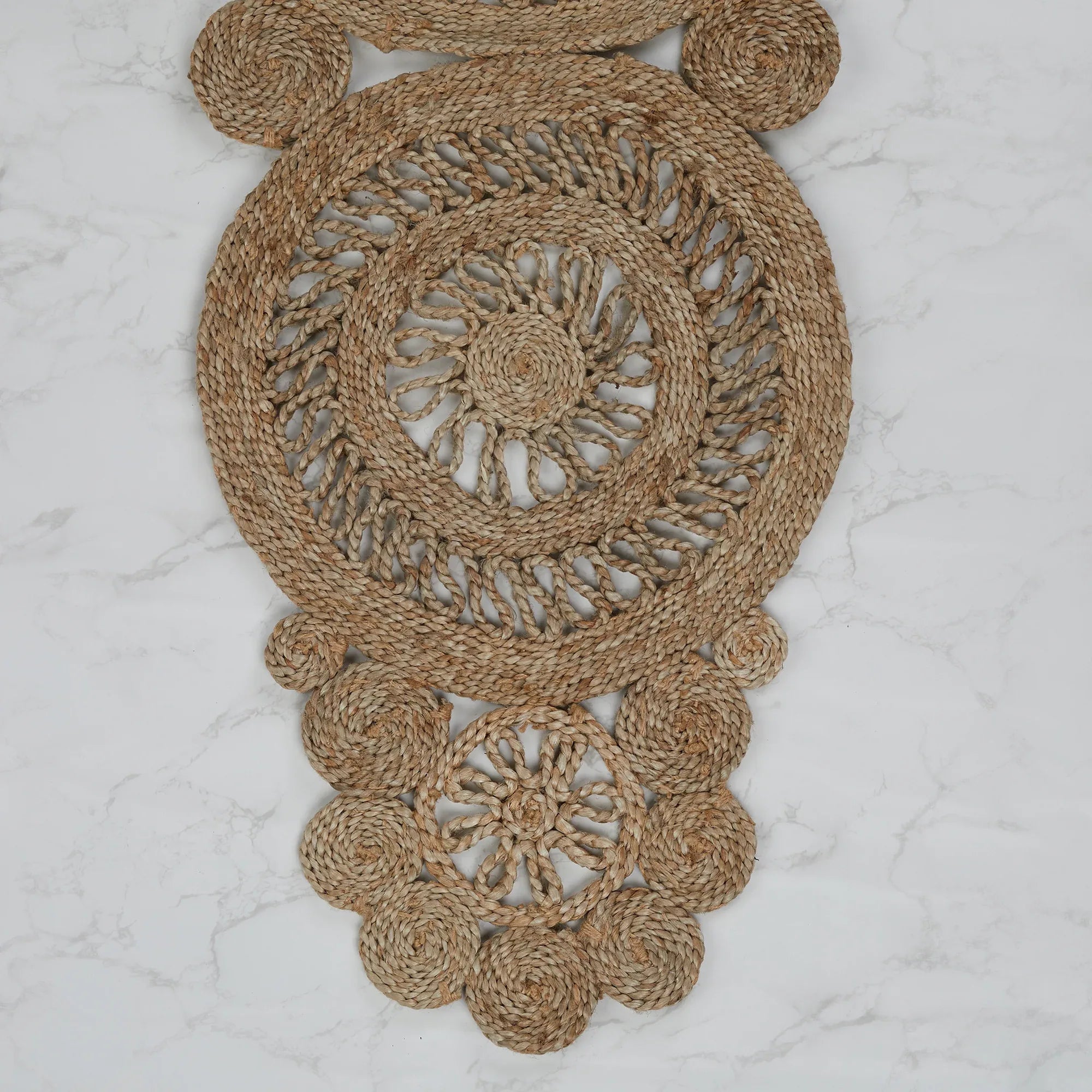 Boho Handmade Jute Runner 38x116 Cm in Natural Colour - HomeTown