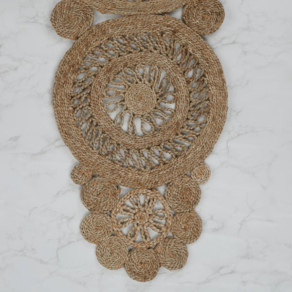 Boho  Handmade Jute Runner 38x116 Cm in Natural Colour dimensions