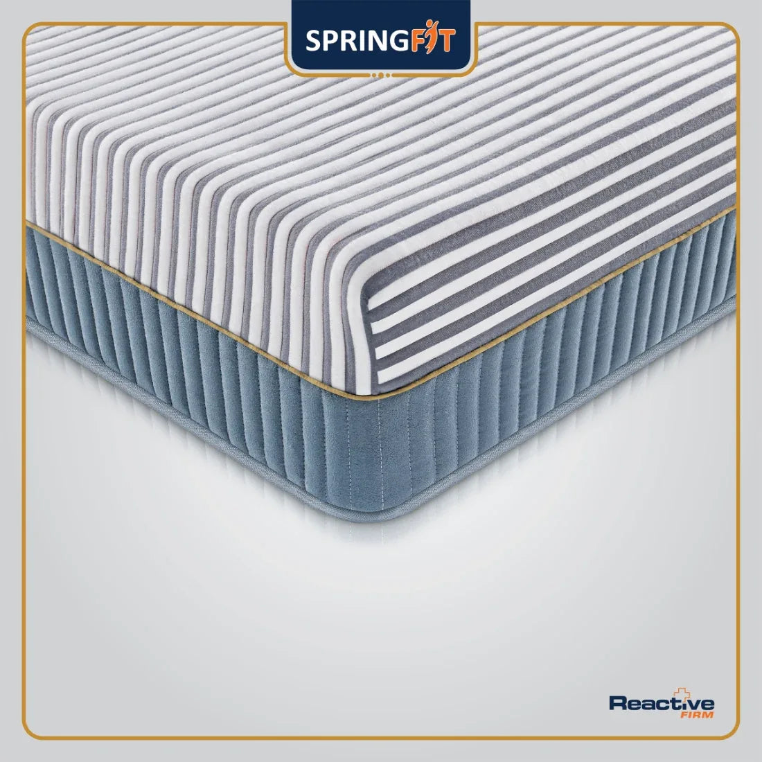 Reactive Firm Orthopedic HR Foam Queen Mattress 78x66x8 Inch in Grey Colour - HomeTown