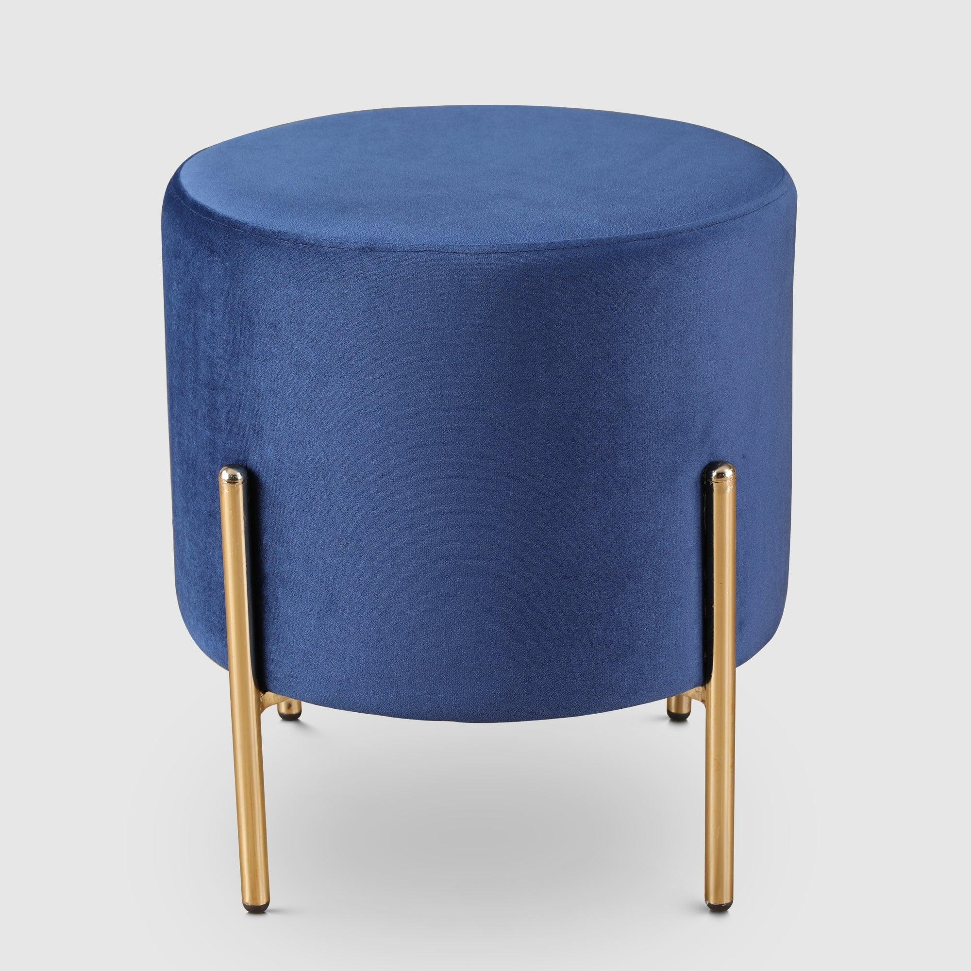 Elysia Fabric Ottomans in Blue Colour - HomeTown